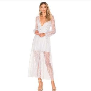 For Love and Lemons White Maxi Dress Stars Sz M